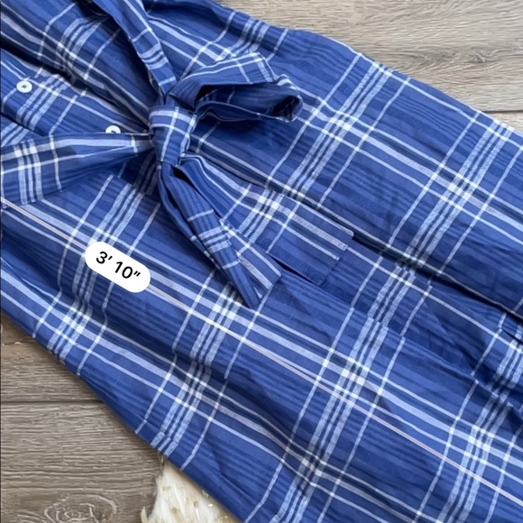 Zara blue checked tunic plaid midi dress - Picture 5 of 5